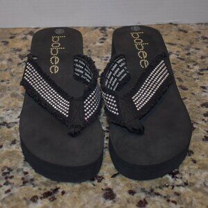 Very Nice Bobee Black Flip Flops Size 7
